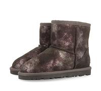 Stivaletti tipo australiani in crosta metallizzata grigia per bambina e bambino virrat