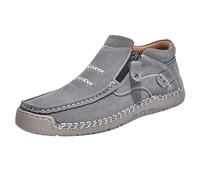 Stivaletti Unisex alla Moda con Cerniera Laterale, Scarpe Casual comode a metà Polpaccio, Ideali per Le Passeggiate quotidiane. (Grey, 39)