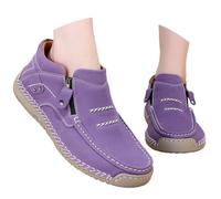 Stivaletti Unisex alla Moda con Cerniera Laterale, Scarpe Casual comode a metà Polpaccio, Ideali per Le Passeggiate quotidiane. (Purple, 43)