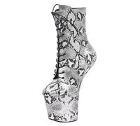 Stivaletti Unisex con Plateau e Lacci, Grandi Dimensioni, Personalizzati | per Pole Dancing e Nightclub, Stivali da spogliarellista con Suola Antiscivolo,Argento,42 EU
