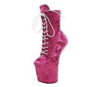 Stivaletti Unisex con Plateau e Lacci, Grandi Dimensioni, Personalizzati | per Pole Dancing e Nightclub, Stivali da spogliarellista con Suola Antiscivolo,Deep Pink,37 EU
