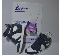 Stivaletto Legea Donna , plateau 5cm colore grigio/ Bianco chiusura strappo