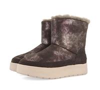 Stivaletto tipo australiano in crosta grigia metallizzata da donna banff