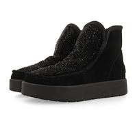 Stivaletto tipo australiano in crosta nero con cristalli da donna cupar