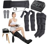 Stivali a compressione per massaggiatori per gambe | Sistema di recupero con compressione ad aria elettrica, 8 intensità | Massaggiatore per drenaggio linfatico a 3 timer per braccia, vita e
