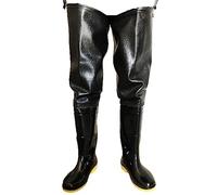 Stivali A Coscia da Pesca Suola in Tendine di Mucca Impermeabile in PVC Nero for trampolieri sui Glutei, Uomini e Donne Che pescano/Caccia/trapianto/Allevamento (Color : Black, Size : 48 EU)