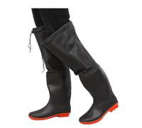 Stivali A Coscia da Pesca Trampolieri da Pesca da Uomo 60 cm, Stivali Alti al Ginocchio Stivali da Pioggia in Gomma Antiscivolo, Stivali Invernali in Peluche (Color : Black1, Size : 45 EU)