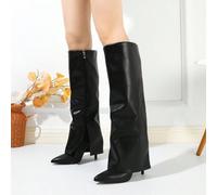 Stivali a gamba larga e zampa di elefante con punta affusolata per donna, nuovo stile per l'autunno-inverno 2025 EUR36,EUR37,EUR38,EUR39,EUR40,EUR41Colore unicoTPU