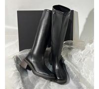 Stivali al ginocchio con tacco chunky marrone, stivali neri alti sopra il ginocchio classici e versatili, stivali equestri da donna a metà polpaccio, nuovi arrivi autunno/inverno, adatti per feste CN3