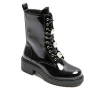 Stivali alla caviglia con lacci e dettagli gioiello - Stile rock chic per donna Stile affermativo avecs imbottigliamenti montantes lacts magnifiques détails bijoux dorés. Concepisce un similecon nonio