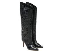 Stivali Alti a Punta con Cerniera e Tacco a Spillo da Donna Stivali Alti sopra Il Ginocchio-Nero||40