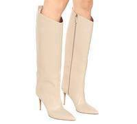 Stivali Alti a Punta con Cerniera e Tacco a Spillo da Donna Stivali Alti sopra Il Ginocchio-Nero||40