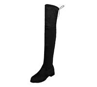 Stivali Alti Adulti Stivali Donna Inverno sopra Il Ginocchio Stivali Lunghi Comfort Scarpe con Tacco Quadrato (40,Nero)