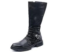 Stivali Alti al Ginocchio da Uomo, Scarpa Medievale in Pelle Stivali da Equitazione retrò gotici con Fibbia in Metallo Scarpe da Cavaliere Guerriero Multi Taglia,Nero,42 EU
