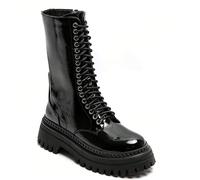 Stivali alti al ginocchio stile militare da donna con lacci e suola antiscivolo spessa Scopri l'eleganza robustezza delle bottes montantes à lacets pour femme. Concepito con une tige haute qui assicur