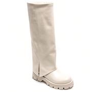 Stivali alti alla moda con suola dentellata e parte superiore plissettata Aggiungi un tocco di affermazione al tuo look con le botti di alta qualità dal design moderno e strutturato. Leur semelle épai