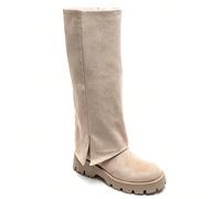 Stivali alti alla moda con suola dentellata e parte superiore plissettata Aggiungi un tocco di affermazione al tuo look con le botti di alta qualità dal design moderno e strutturato. Leur semelle épai