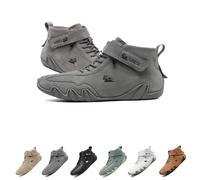 Stivali Alti in Pelle Fatti a Mano Italiani,Scarpe Beck Impermeabili,Scarpe da Esterno Leggere e Antiscivolo Escursionismo,Campeggio e Guida Stivali Chukka Alti Tutte le Stagioni(grigio,38 EU)
