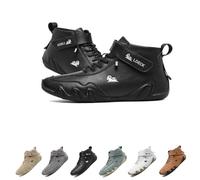 Stivali Alti in Pelle Fatti a Mano Italiani,Scarpe Beck Impermeabili,Scarpe da Esterno Leggere e Antiscivolo Escursionismo,Campeggio e Guida Stivali Chukka Alti Tutte le Stagioni(nero,39 EU)