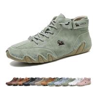 Stivali alti in pelle fatti a mano italiani, stivali Chukka traspiranti con lacci da uomo, scarpe da esterno leggere e antiscivolo for l'escursionismo, il campeggio e la guida(Light green,43 EU)