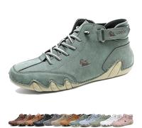 Stivali alti in pelle fatti a mano italiani, stivali Chukka traspiranti con lacci da uomo, scarpe da esterno leggere e antiscivolo for l'escursionismo, il campeggio e la guida(verde,41 EU)