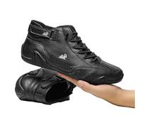 Stivali alti in pelle italiana fatti a mano, unisex, impermeabili, leggeri, antiscivolo, confortevoli, per escursionismo, campeggio e guida, per tutte le stagioni, Nero , 41 EU