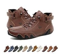 Stivali alti in pelle scamosciata fatti a mano in Italia, scarpe da ginnastica casual da uomo leggere e impermeabili Beck, scarpe da uomo a piedi nudi for escursioni e guida, stivali Chukka(Dark brown