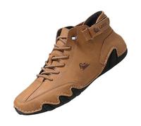 Stivali alti in pelle scamosciata fatti a mano, unisex, impermeabili, alleviano il dolore, scarpe da uomo impermeabili e traspiranti scarpe da trekking in pelle per gli esperti di montagna, Marrone