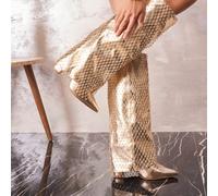 Stivali alti sopra il ginocchio in argento specchiato con rete di strass - design futuristico e spettacolare È un'ottima idea avere un tout accattivante per quanto riguarda avec leur finish, ultra-bri