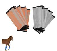 Stivali anti-mosche in rete traspirante per evitare mosche, leggings protettivi per cavalli (8, grigio+arancia, A)