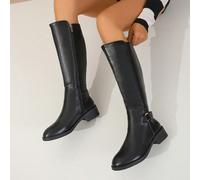 Stivali attillati in pelle da donna, perfetti da indossare con un cardigan, stile casual e alla moda, adatti da abbinare a un maglione, stivali neri CN35,CN36,CN37,CN38,CN39,CN40,CN41Colore unico,Moti