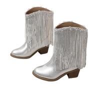 Stivali Autunnali e Invernali per Bambine,Stivali Piatti alla Moda Comodi Suola Morbida Alti Ragazze Scarpe Morbido Cotone Impermeabili Bottes de Printemps et d'Automne Idéales pour l'Automne l'Hiver