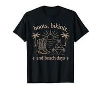 Stivali Bikinis Beach Days Country Beach Cowgirl Maglietta