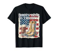 Stivali Birra Liberty - Paese patriottico 4 luglio bandiera USA Maglietta