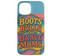Stivali Bulls and Brave Moms Country Rodeo Support Design Custodia per iPhone 15