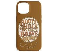 Stivali Bulls and Brave Moms Country Rodeo Support Design Custodia per iPhone 15