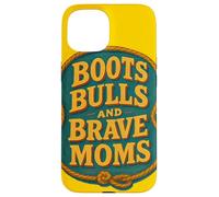 Stivali Bulls and Brave Moms Country Rodeo Support Design Custodia per iPhone 15