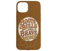 Stivali Bulls and Brave Moms Country Rodeo Support Design Custodia per iPhone 15 Plus