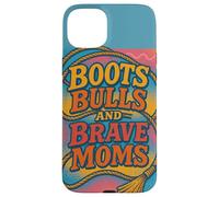 Stivali Bulls and Brave Moms Country Rodeo Support Design Custodia per iPhone 15 Plus