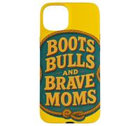 Stivali Bulls and Brave Moms Country Rodeo Support Design Custodia per iPhone 15 Plus
