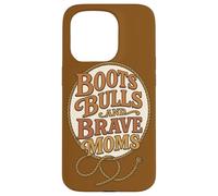 Stivali Bulls and Brave Moms Country Rodeo Support Design Custodia per iPhone 15 Pro