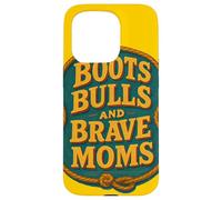 Stivali Bulls and Brave Moms Country Rodeo Support Design Custodia per iPhone 15 Pro