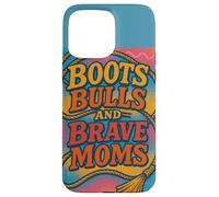 Stivali Bulls and Brave Moms Country Rodeo Support Design Custodia per iPhone 15 Pro Max
