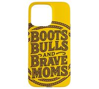 Stivali Bulls and Brave Moms Country Rodeo Support Design Custodia per iPhone 15 Pro Max