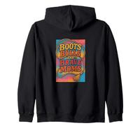 Stivali Bulls And Brave Moms Country Rodeo Support Design Felpa con Cappuccio