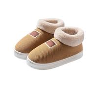 Stivali Caldi per l'inverno, comode Pantofole con Suola Spessa, Ideali per Uso Interno ed Esterno, in Morbido Pile per Il Massimo Comfort. (Khaki, 40)