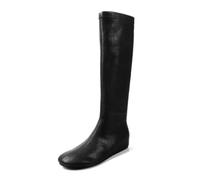 Stivali calzati al Ginocchio Donna Punta Rotonda, Stivali Stretch Senza Zip | tessuto elastico, soletta pelle di maiale, suola gomma, tacco a zeppa nascosto 3,5cm, gambale 38cm