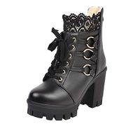 Stivali camperos Donna Estivi Neri Cowboy Western Scarpe da Donna Stivali Estivi Donna Bassi in Pelle Stivali Donna Invernali Alti Stivali Cowboy Donna 42 Sandali Bambina Nero-C 30.99