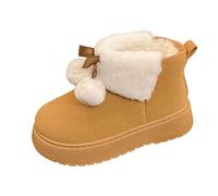 Stivali casual da donna, versatili, invernali, con fondo spesso, punta tonda, con palla calda, per studenti, casual, per tempo libero all'aperto, cachi, 38.5 EU