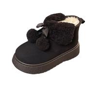 Stivali casual da donna, versatili, invernali, con fondo spesso, punta tonda, con palla calda, per studenti, casual, per tempo libero all'aperto, Nero , 37 EU